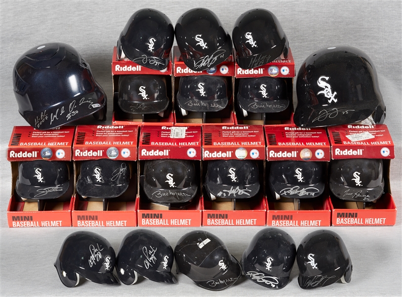 Signed White Sox Batting Helmets Group with Frank Thomas (19)