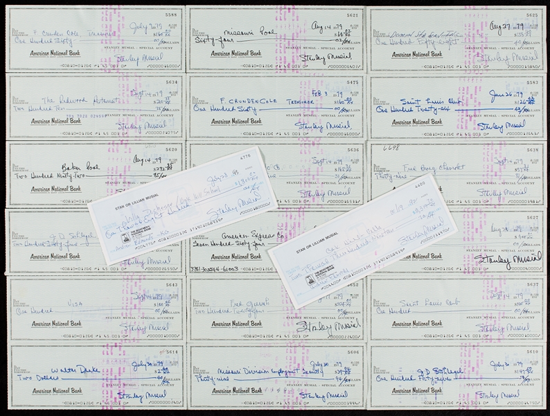 Stan Musial Signed Checks Group (20)