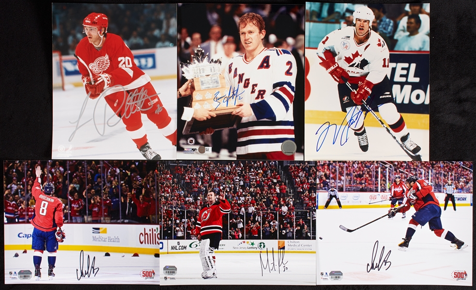 NHL Legends Signed 8x10 Photos Group with Ovechkin, Orr, Howe (11)