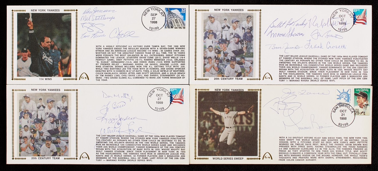 New York Yankees Greats Signed FDC Group with Rivera, Berra, Jackson (4)