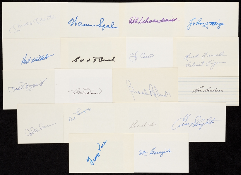 Signed Index Card Group with Mickey Mantle (140)