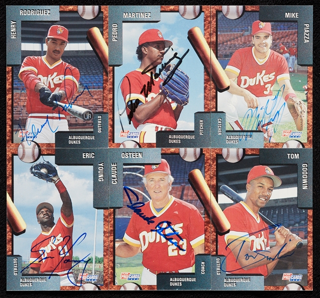 Signed 1992 Albuquerque Dukes AAA Team Set with Pedro Martinez, Mike Piazza (26)