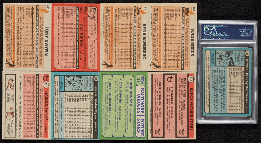1980-85 Topps Baseball High-Grade Sets Plus Traded Sets, PSA 6 Henderson Rookie (11)