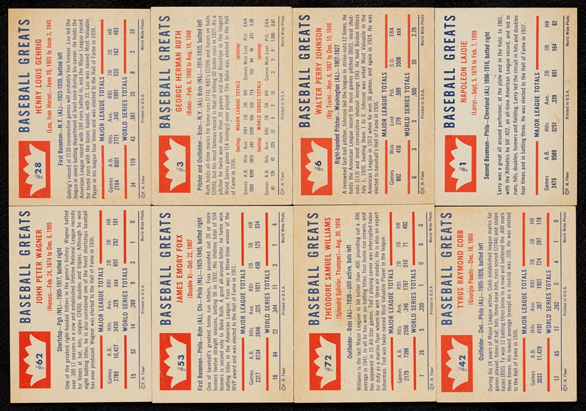 1960 Fleer Baseball Greats Complete Set (79/79)