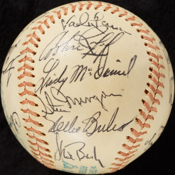 1974 Kansas City Royals Team-Signed Baseball with George Brett Rookie Auto (BAS)