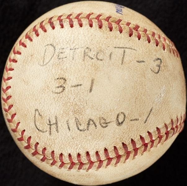 Mickey Lolich Career Win No. 34 Final Out Game-Used Baseball (7/30/1965) (BAS) (Lolich LOA)