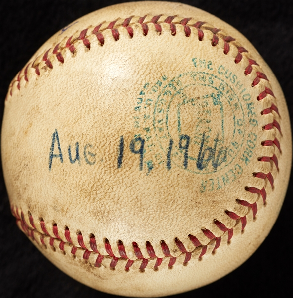 Mickey Lolich Career Win No. 50 Final Out Game-Used Baseball (8/19/1966) (BAS) (Lolich LOA)