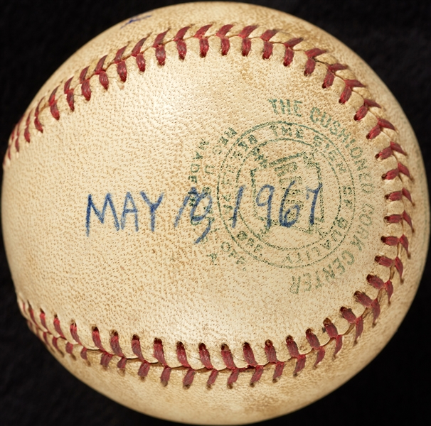 Mickey Lolich Career Win No. 56 Final Out Game-Used Baseball (5/10/1967) (BAS) (Lolich LOA)