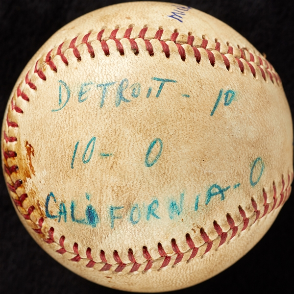 Mickey Lolich Career Win No. 60 Final Out Game-Used Baseball (8/28/1967) (BAS) (Lolich LOA)