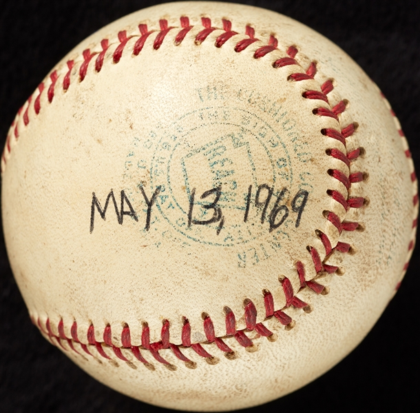 Mickey Lolich Career Win No. 87 Final Out Game-Used Baseball (5/13/1969) (BAS) (Lolich LOA)