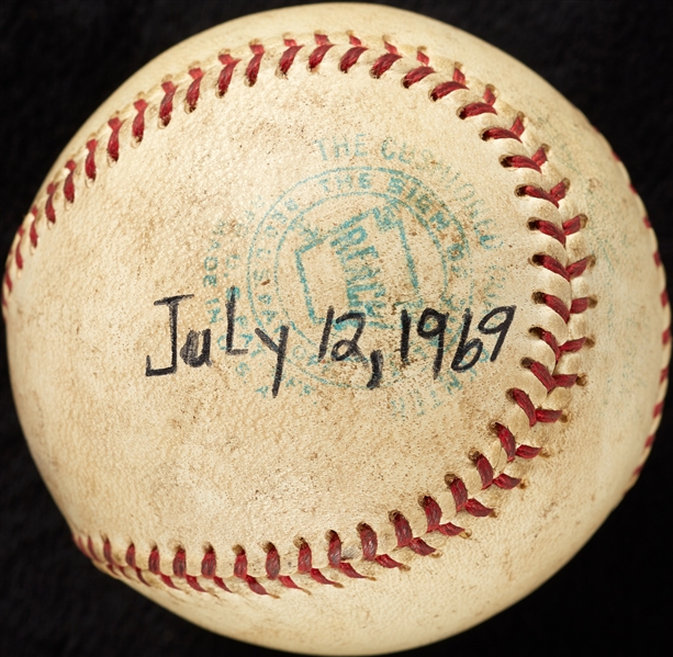 Mickey Lolich Career Win No. 95 Final Out Game-Used Baseball (7/12/1969) (BAS) (Lolich LOA)
