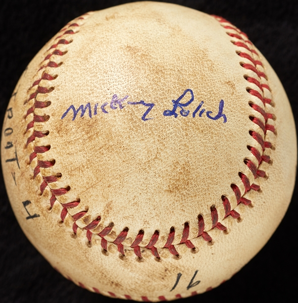Mickey Lolich Career Win No. 99 Final Out Game-Used Baseball (8/20/1969) (BAS) (Lolich LOA)
