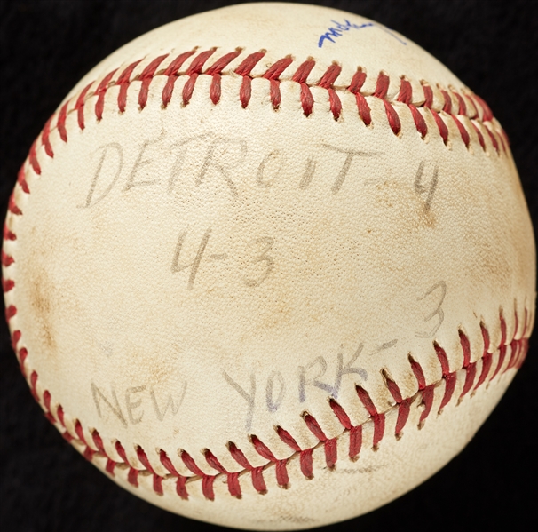 Mickey Lolich Career Win No. 124 Final Out Game-Used Baseball (5/27/1971) (BAS) (Lolich LOA)