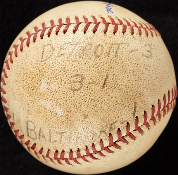 Mickey Lolich Career Win No. 128 Final Out Game-Used Baseball (7/2/1971) (BAS) (Lolich LOA)