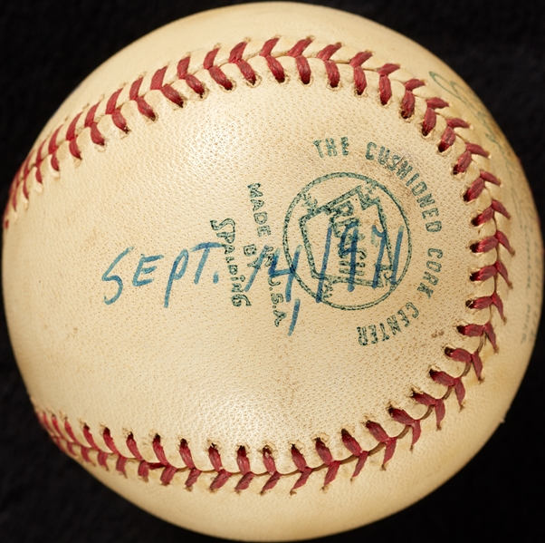 Mickey Lolich Career Win No. 140 Final Out Game-Used Baseball (9/14/1971) (BAS) (Lolich LOA)
