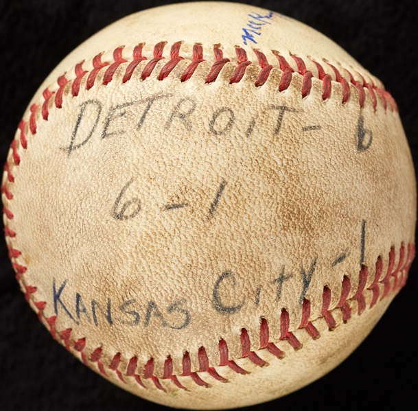 Mickey Lolich Career Win No. 145 Final Out Game-Used Baseball (5/3/1972) (BAS) (Lolich LOA)