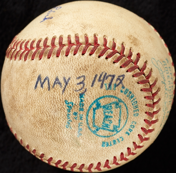 Mickey Lolich Career Win No. 145 Final Out Game-Used Baseball (5/3/1972) (BAS) (Lolich LOA)