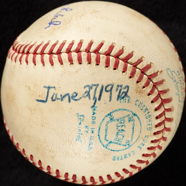 Mickey Lolich Career Win No. 153 Final Out Game-Used Baseball (6/27/1972) (BAS) (Lolich LOA)