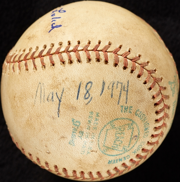 Mickey Lolich Career Win No. 182 Final Out Game-Used Baseball (5/18/1974) (BAS) (Lolich LOA)