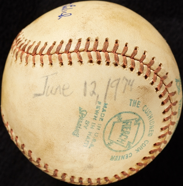 Mickey Lolich Career Win No. 186 Final Out Game-Used Baseball (6/12/1974) (BAS) (Lolich LOA)
