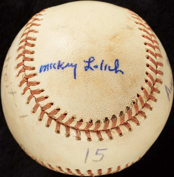 Mickey Lolich Career Win No. 194 Final Out Game-Used Baseball (8/20/1974) (BAS) (Lolich LOA)