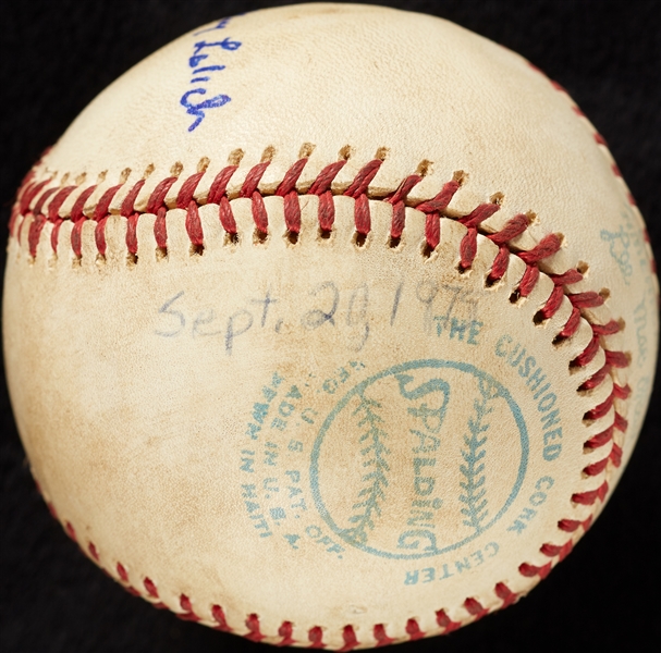 Mickey Lolich Career Win No. 207 Final Out Game-Used Baseball (9/20/1975) (BAS) (Lolich LOA)
