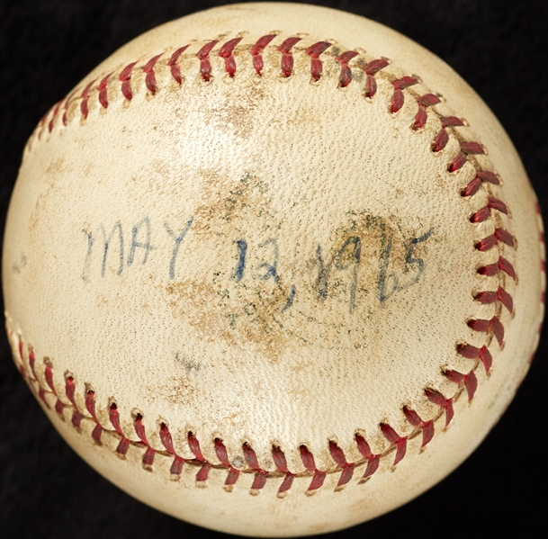 Mickey Lolich Career Save No. 3 Final Out Game-Used Baseball (5/12/1965) (BAS) (Lolich LOA)