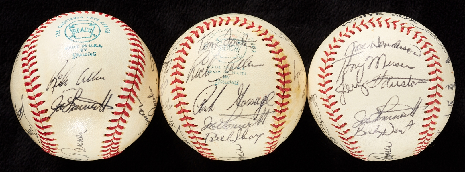 1972, 1973, 1974 Chicago White Sox Team-Signed Baseballs (3)