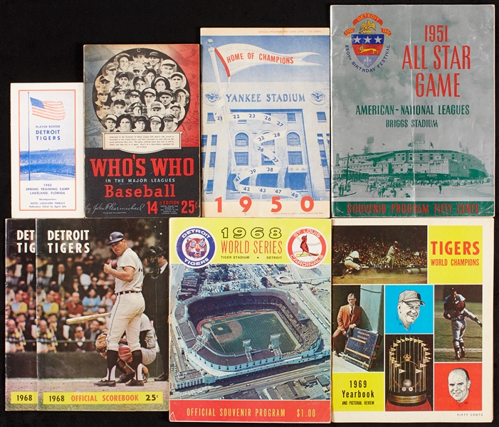 1934-69 Detroit Tigers Programs, Scorecards, Yearbooks (34)