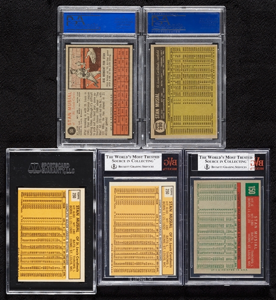 1959-1963 Topps Stan Musial Graded Group (5)