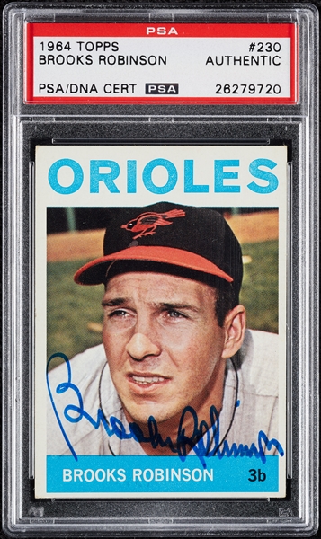 Brooks Robinson Signed 1964 Topps No. 230 (PSA/DNA)