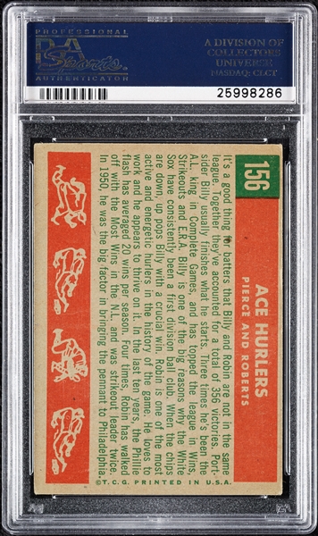 Billy Pierce & Robin Roberts Signed 1959 Topps Ace Hurlers No. 156 (PSA/DNA)