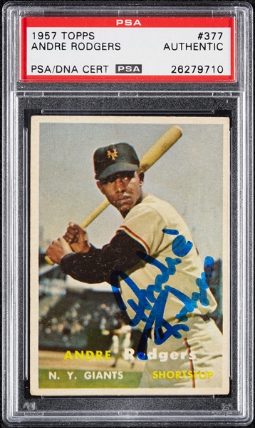Andre Rodgers Signed 1957 Topps No. 377 (PSA/DNA)