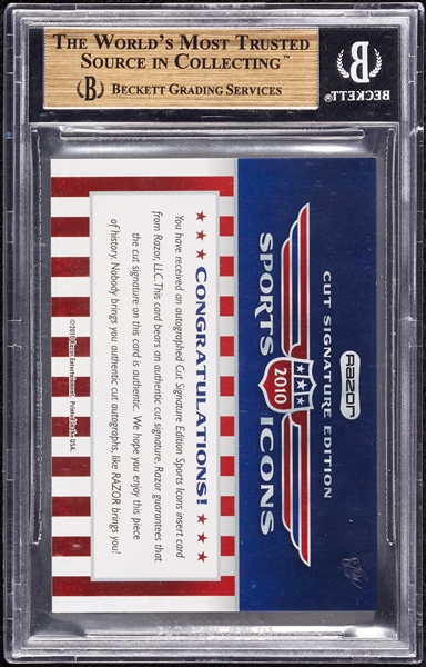 Hank Aaron Signed 2010 Razor Sports Icons Hall of Fame (BAS)