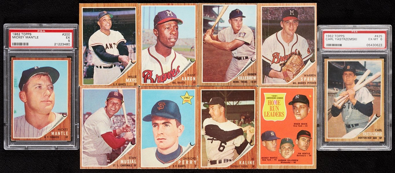 1962 Topps Baseball Low-Series Complete Set Plus 56 Highs, PSA 5 Mantle (576/598)
