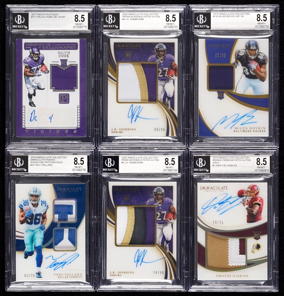 Rookie Autograph Jersey Group with Dobbins, Haskins, Pollard, Dalvin Cook (6)