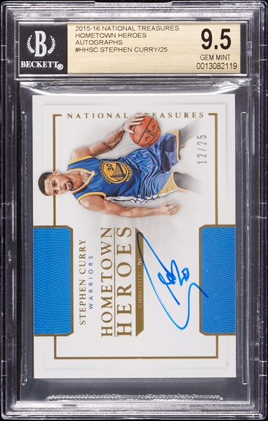 2015 National Treasures Stephen Curry Hometown Heroes Autos (12/25) BGS 9.5 (AUTO 9)