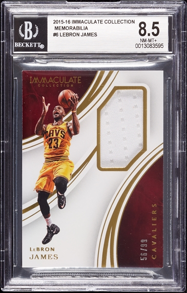 2015 Immaculate Collection LeBron James Memorabilia (56/99) BGS 8.5