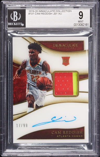 2019 Immaculate Collection Cam Reddish Auto/JSY RC No. 101 (17/99) BGS 9 (AUTO 10)