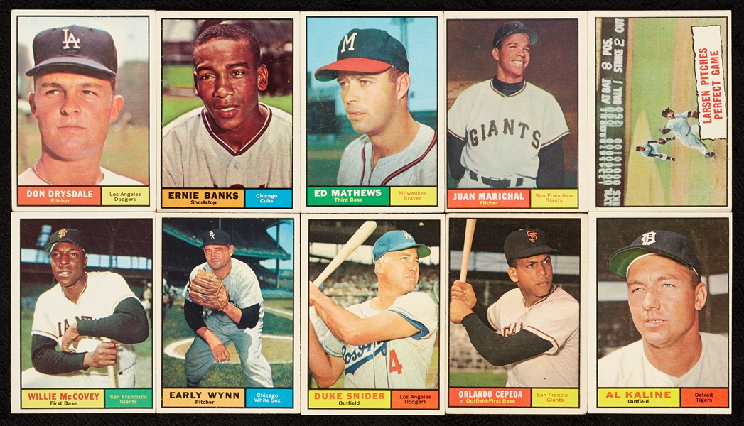 1961 Topps Baseball With HOFers, Rookies (10)