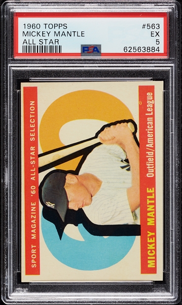 1960 Topps Mickey Mantle All-Star No. 563 PSA 5