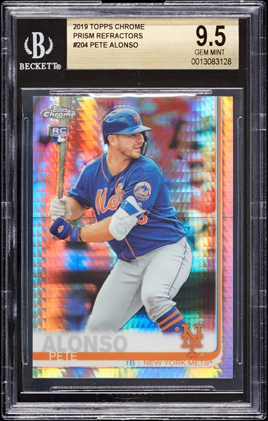 2019 Topps Chrome Pete Alonso RC No. 204 Prism Refractor BGS 9.5