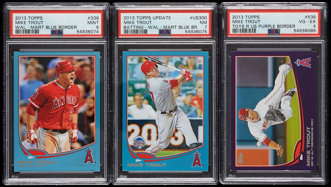Mike Trout PSA-Graded Wal-Mart & Toys R Us Trio (3)
