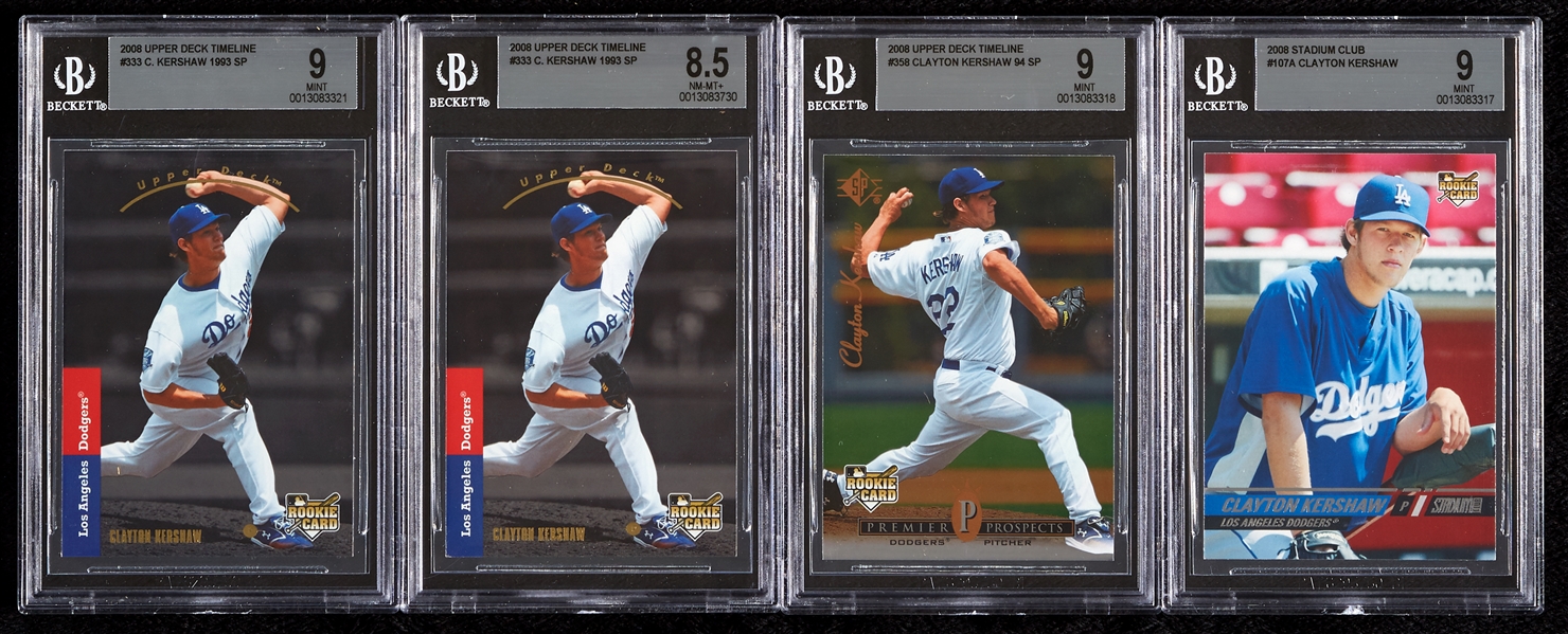 Clayton Kershaw BGS-Graded 2008 RC Group (4)