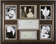 Marilyn Monroe & Joe DiMaggio Signed Checks Display (PSA/DNA)