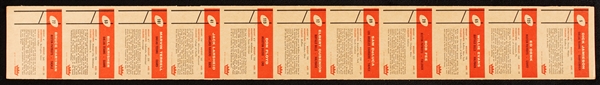 1960 Fleer Football Uncut 11-Card Strip