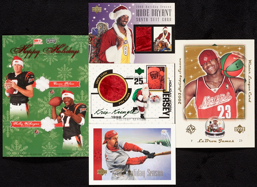 Upper Deck & Playoff Holiday Card Group with Kobe Bryant, LeBron James (5)