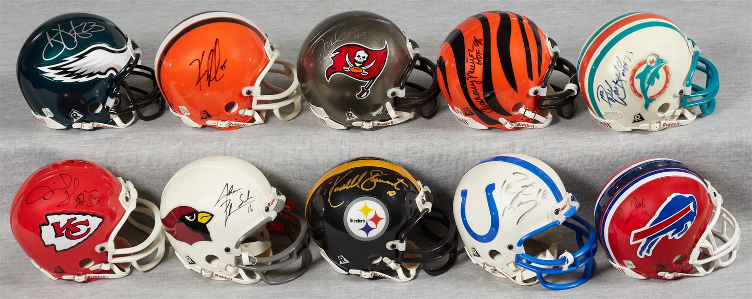 NFL Signed Mini-Helmet Group with Peyton Manning (10)