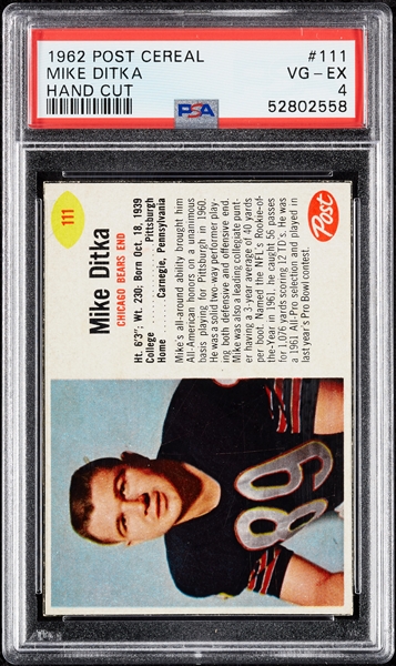 1962 Post Cereal Mike Ditka No. 111 PSA 4