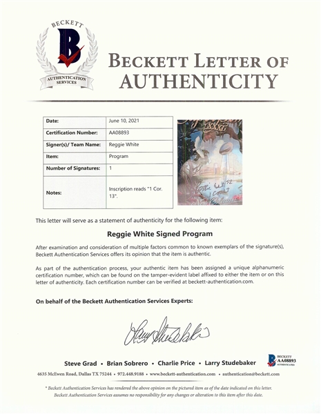 Reggie White Signed Super Bowl XXXI Framed Display (BAS)